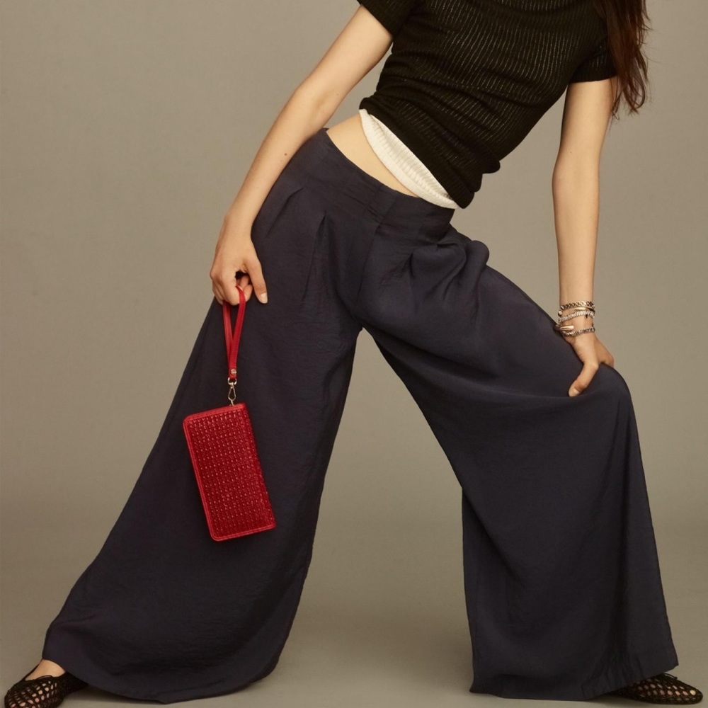 By Anthropologie High-Rise Pleated Wide-Leg Trousers